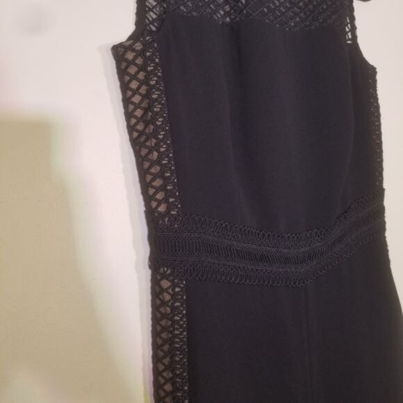 Bardot Black Laced Detail Jumpsuit Sz 4 Sleeveless Straight Leg Whimsigoth Glam - Picture 10 of 10